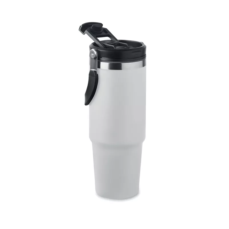 Kubek termiczny ze słomką ze stali 850 ml SUMA HAND - Bialy (MO2561-06)