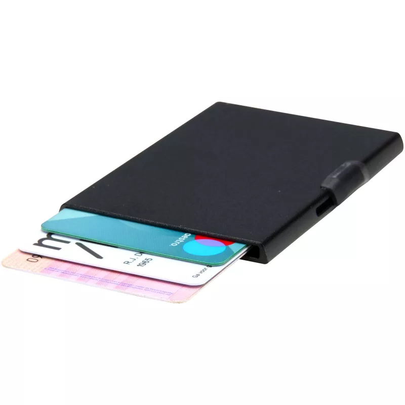 Magnetyczne etui na karty z ochroną RFID, wykonane z materiałów z certyfikatem RCS - Czarny (12452890)