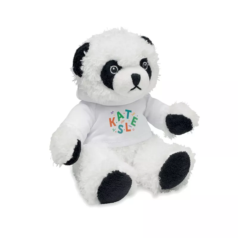 Maskotka panda w bluzie z kapturem PENNY - Bialy (MO6736-06)