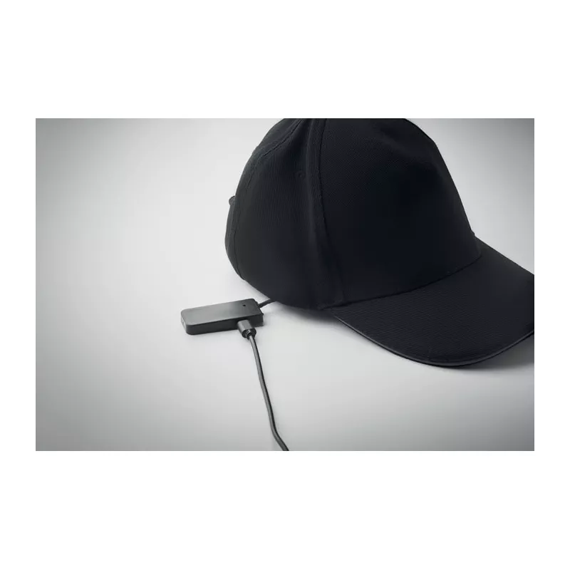 Czapka z daszkiem z podświetleniem LED 220 g/m² LUZCAP - Czarny (MO2439-03)