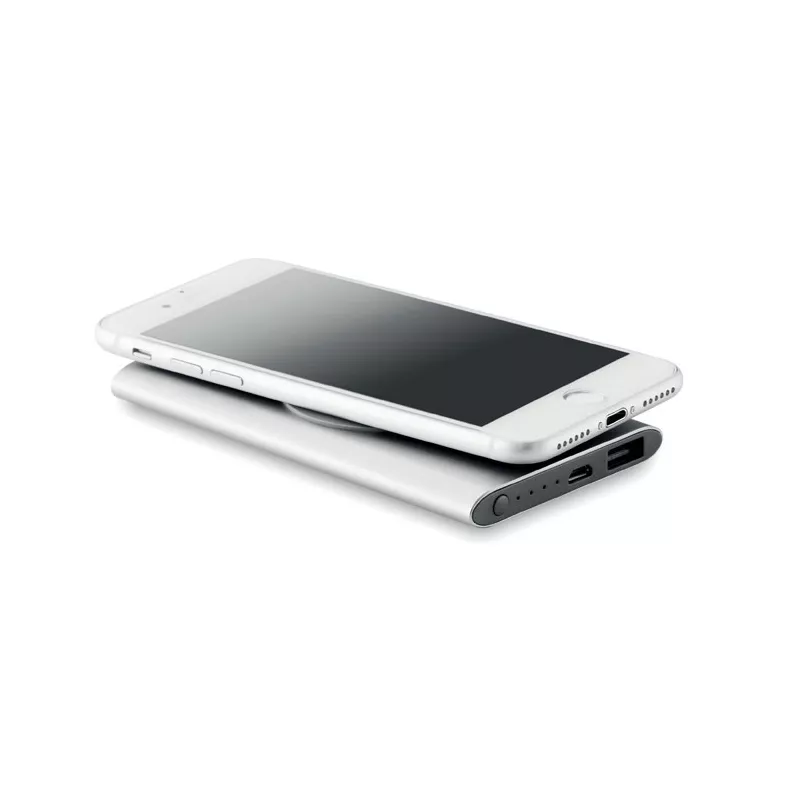 Powerbank bezprzewodowy 4000 mAh POWER&WIRELESS - Srebrny Mat (MO9498-16)
