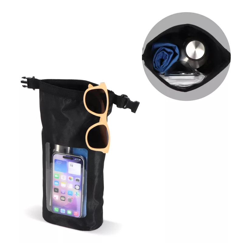Wodoszczelna torba Ripstop 2L na telefon komórkowy – IPX6 - czarny (LT95359-N0002)