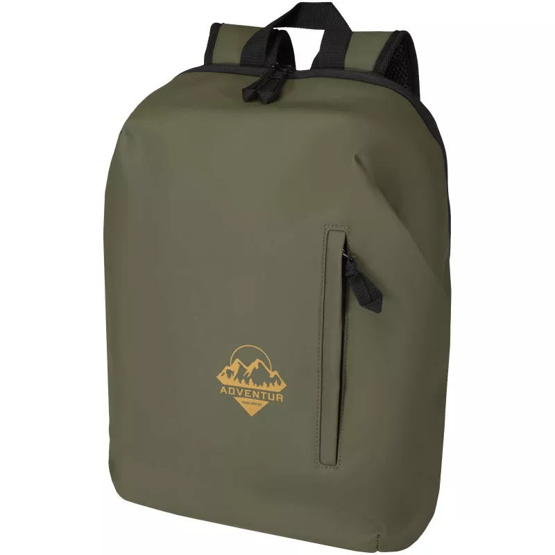 Resi Plus plecak na 15-calowego laptopa o pojemności 18 l z recyklingu, z certyfikatem GRS i zabezpieczeniem przed kradzieżą - Leśny zielony (13010964)