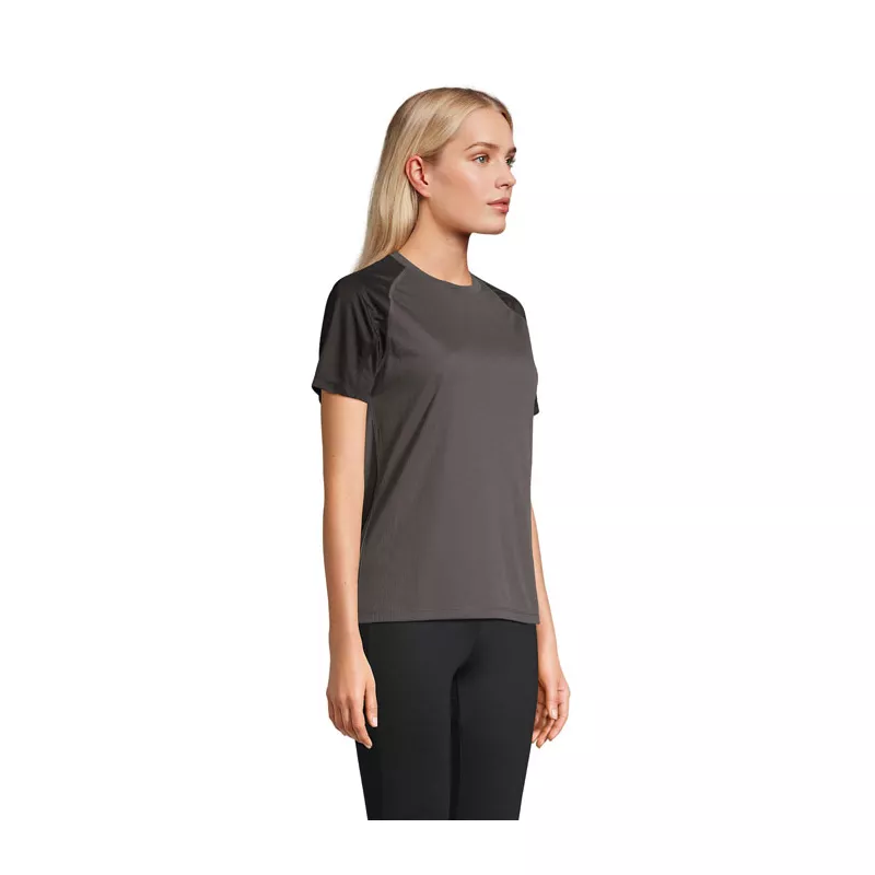 Koszulka sportowa damska Sol's VORTEX WOMEN - Black/Charcoal Grey (S04788-BI)
