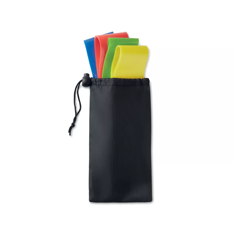 Taśmy fitness z TPE 4 szt. w etui FITBAND - Czarny (MO9987-03)