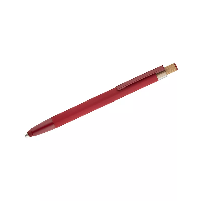 Długopis z recyklingowanego aluminium z  wykończeniem soft touch ALPEN - czerwony (19827-04)