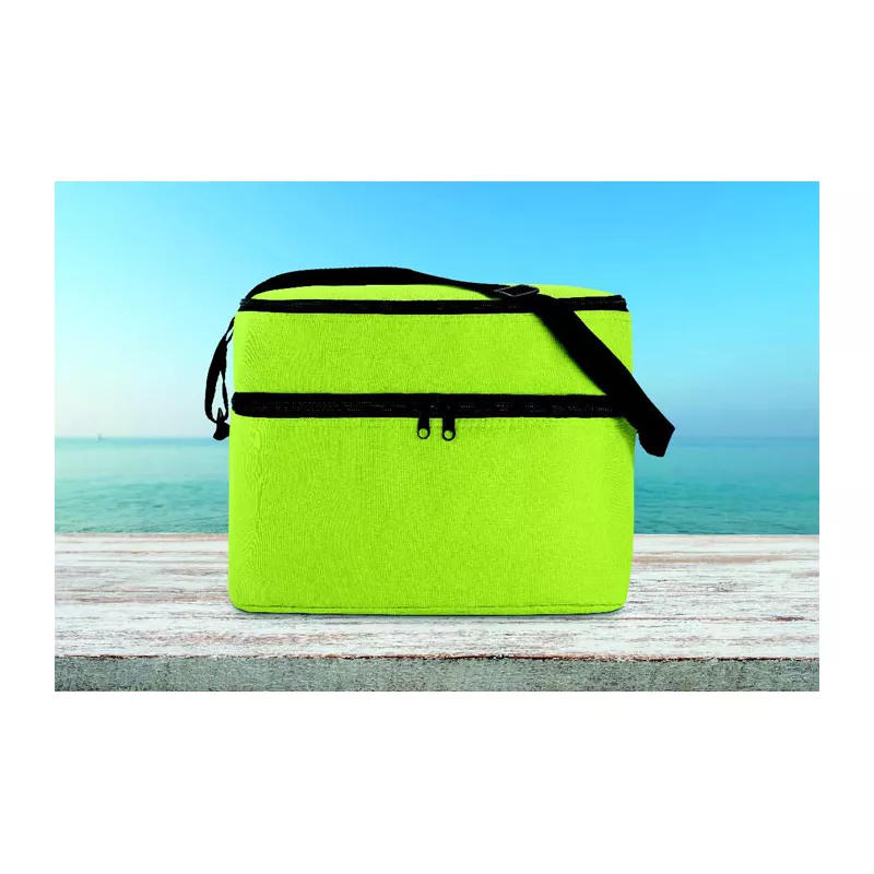 Torba termiczna z 2 przegrodami z poliestru 600D CASEY - Limonka (MO8949-48)