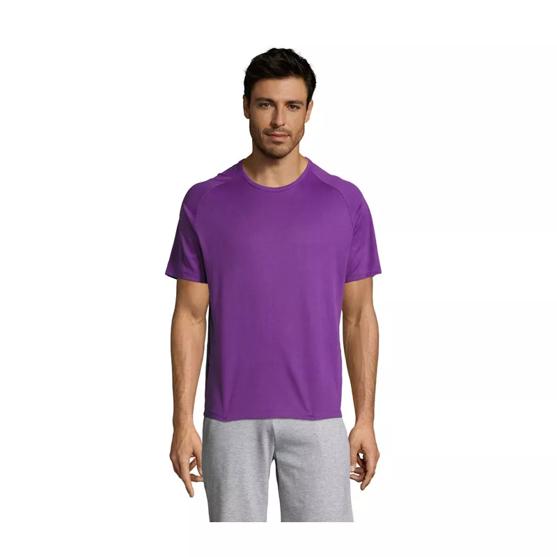 Koszulka sportowa męska raglan 140 g/m² Sol's SPORTY - Dark Purple (S11939-DA)