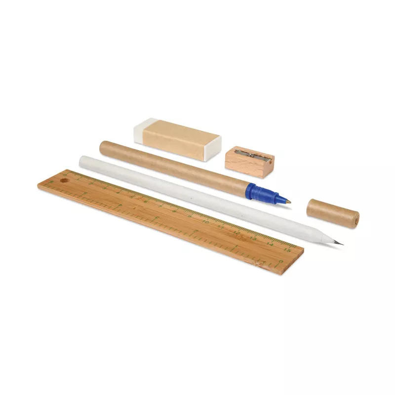 Zestaw biurkowy w etui z juty ECOSET - Bezowy (MO7755-13)