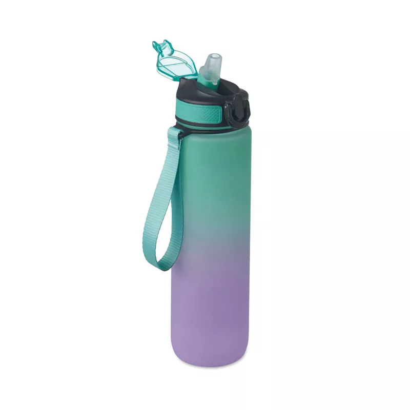 Butelka sportowa RPET 1000 ml ze słomką ACTIVATE - Turkusowy (MO2489-12)