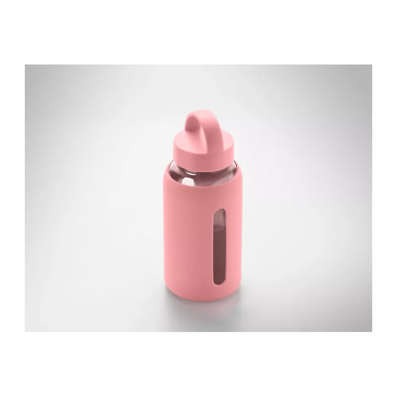 Butelka szklana z pokrowcem 600 ml BORIS - Dziecięcy Róż (MO2912-11)