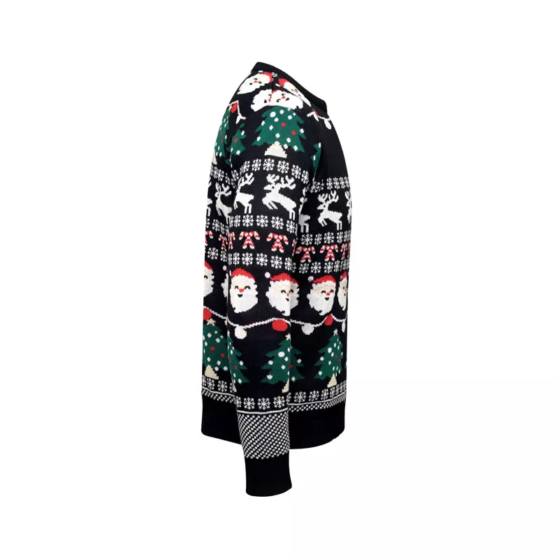 Sweter świąteczny z 10 lampkami LED L/XL SHAMIS LARGE - Czarny (CX1554-03)
