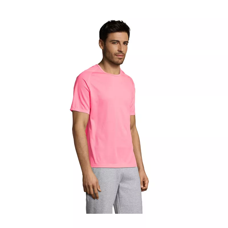 Koszulka sportowa męska raglan 140 g/m² Sol's SPORTY - Neonowy Róż 2 (S11939-NP)