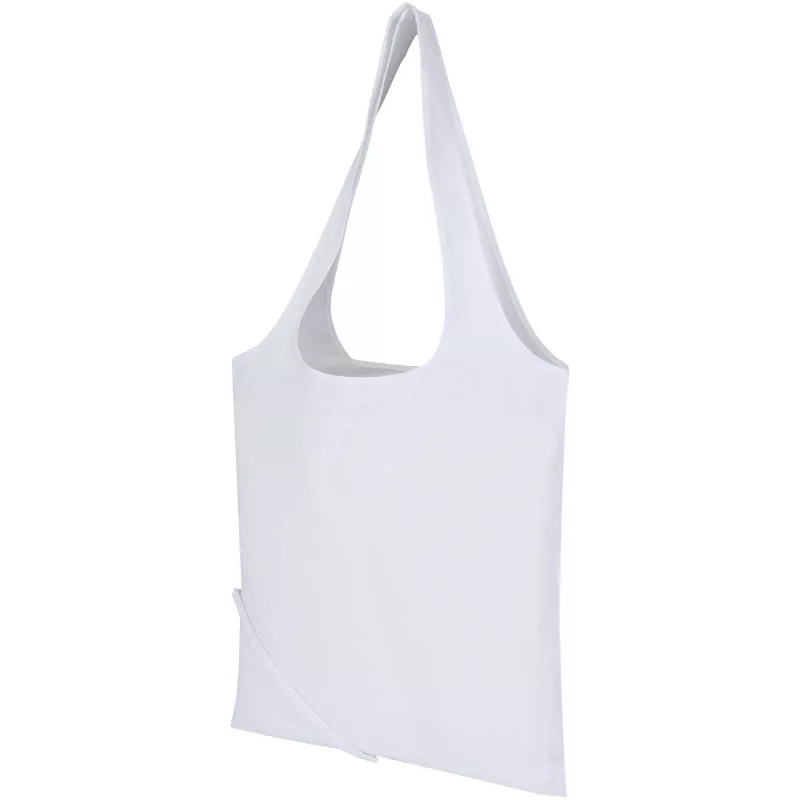 Madras Blend - torba na zakupy, wykonana z recyklingowanej baweły o gramaturze 140 g/m² posiadającej certyfikat GRS, składana - Biały (12080501)