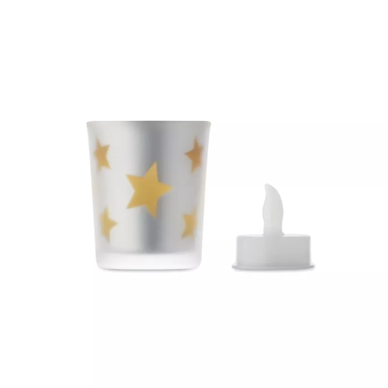 Świeczka LED tealight w szklanym słoiku LANDLE - Matowy Zloty (CX1572-98)