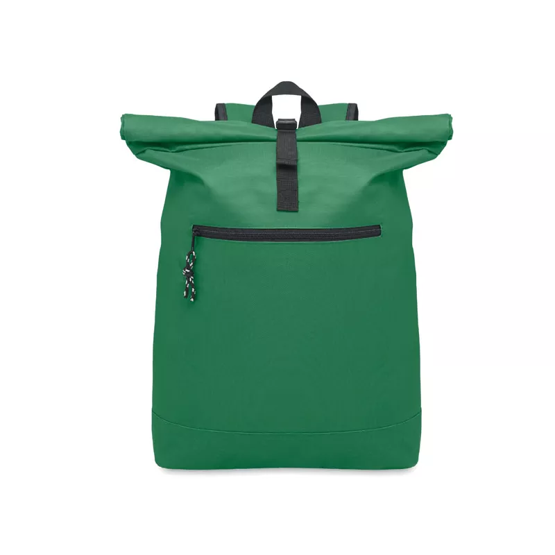 Plecak rolltop na laptop 15" z poliestru 600D IREA - Ciemnozielony (MO2170-60)