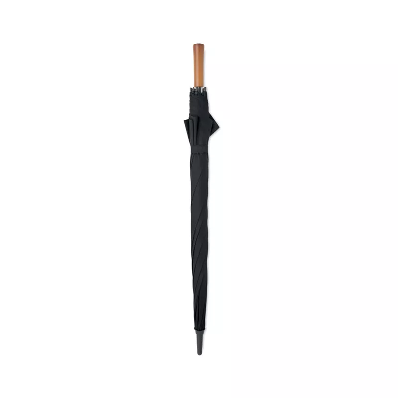 Parasol automatyczny 27" z drewnianą rączką RAYNA - Czarny (MO3220-03)