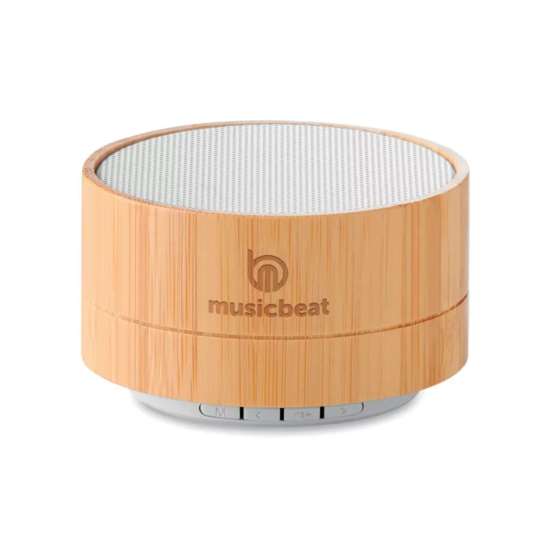 Głośnik w bambusowej obudowie z lampką 3W SOUND BAMBOO - Bialy (MO9609-06)