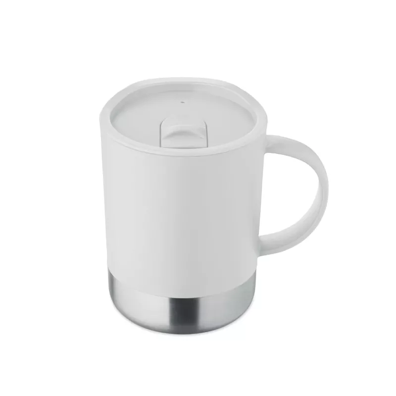 Kubek z PP z przesuwaną pokrywką 300 ml BEAKER - Bialy (MO2772-06)