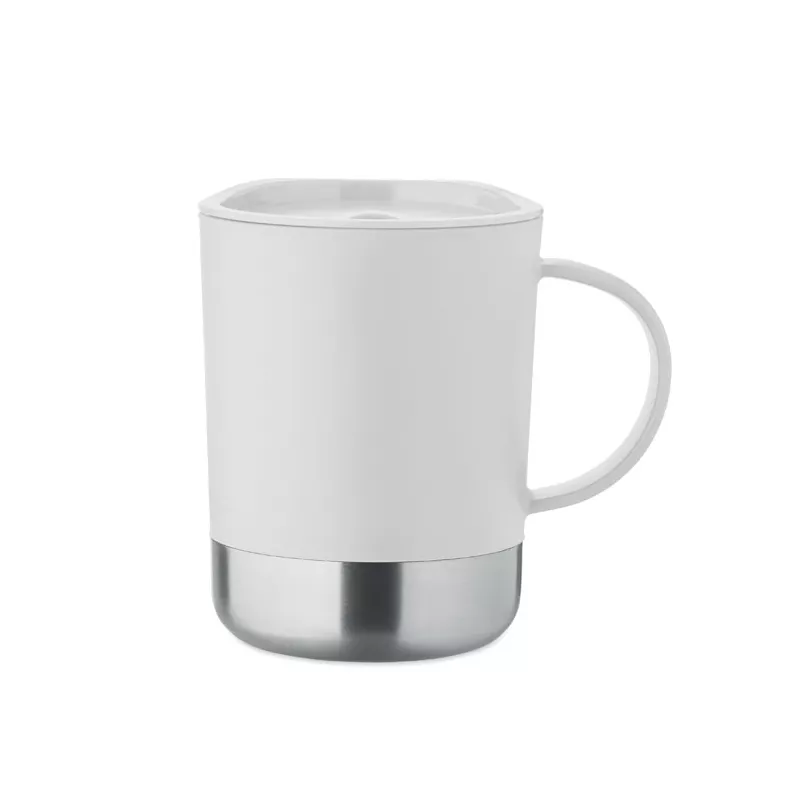 Kubek z PP z przesuwaną pokrywką 300 ml BEAKER - Bialy (MO2772-06)