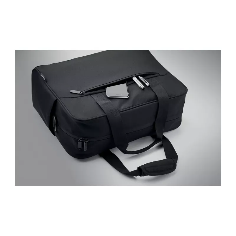 Torba podróżna z RPET z przegrodą na laptop 15" ONBAG - Czarny (MO2373-03)