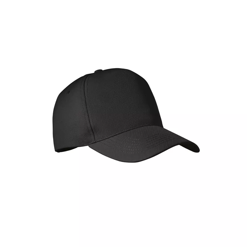 Czapka z daszkiem 5-panelowa RPET 210 g/m² SENGA - Czarny (MO6831-03)