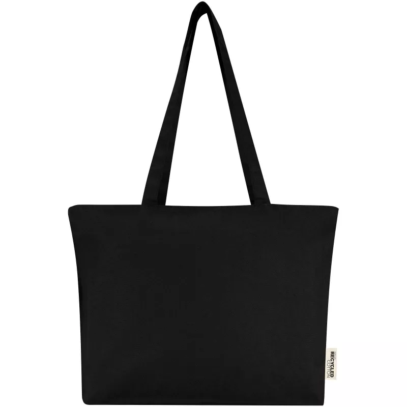Torba bawełniana 320 g/m², 47x11x30,5cm Ningbo, zapinana na suwak - Czarny (12033190)