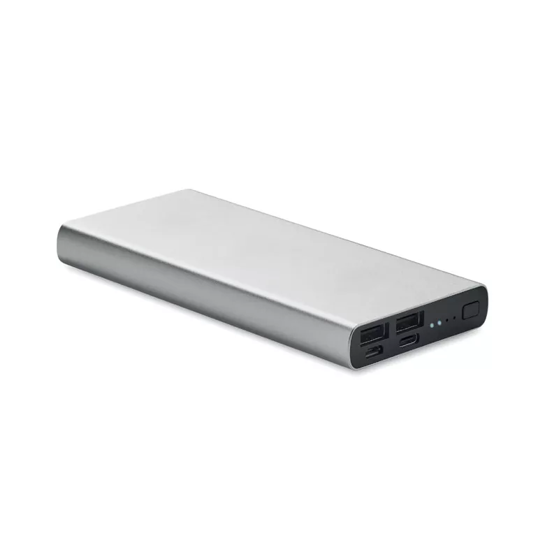 Powerbank 10 000 mAh aluminiowy POWERFLAT 10C - Srebrny Mat (MO6770-16)