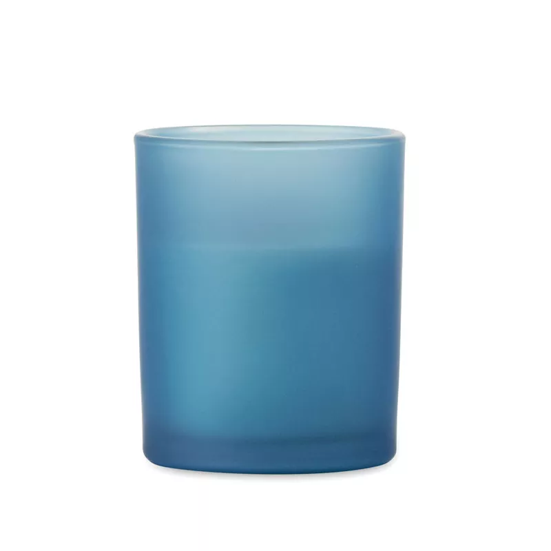 Świeca zapachowa wanilia w szkle 80 g KIVAS WOOD - Niebieski (MO2708-04)