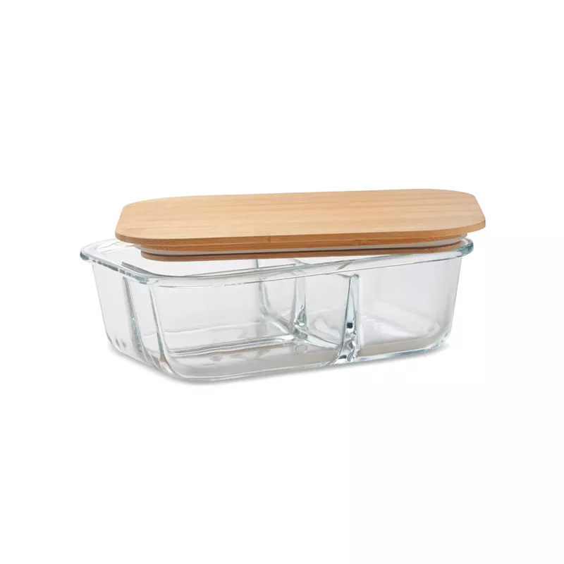 Lunchbox szklany 3-komorowy 800 ml TUNDRA 3 - Przezroczysty (MO6973-22)