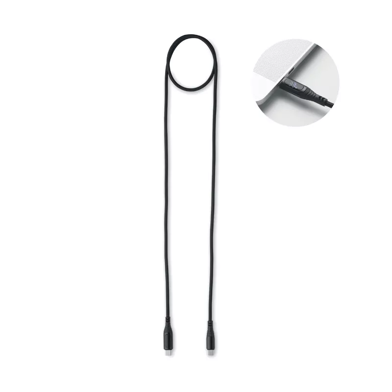 Kabel USB-C 100W z wyświetlaczem mocy TYPSO - Czarny (MO2676-03)