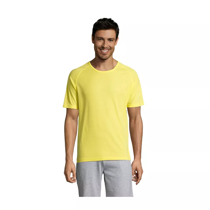 Koszulka sportowa męska raglan 140 g/m² Sol's SPORTY - Lemon (S11939-LE)