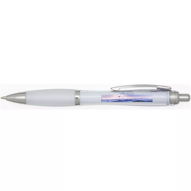 Nash długopis kulkowy z tworzyw sztucznych pochodzących z recyklingu z certyfikatem RCS, z kolorowym korpusem i uchwytem (cza - Przezroczysty (10645401)