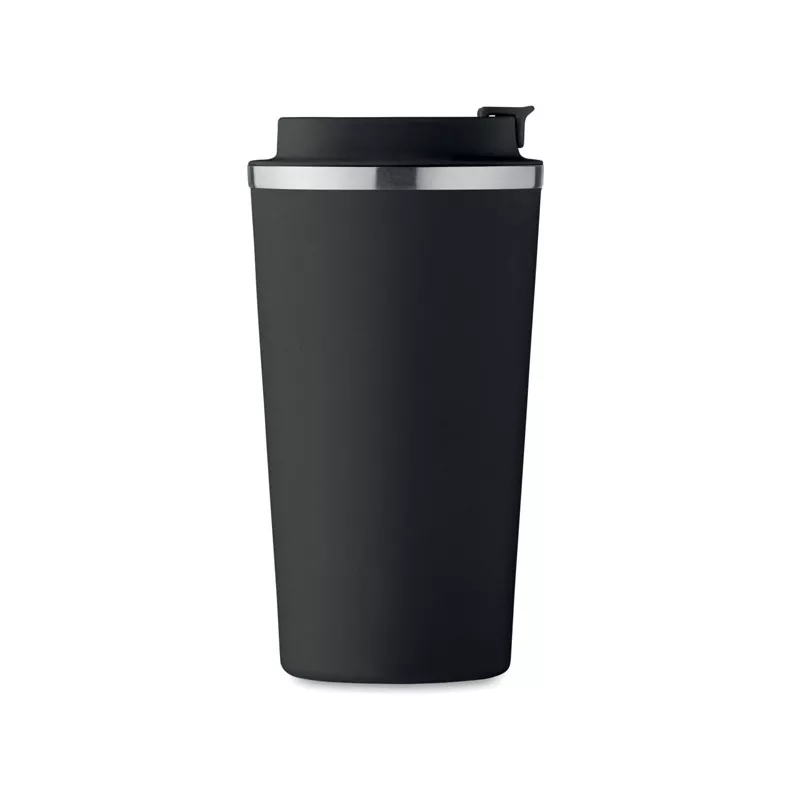 Kubek termiczny ze stali z recyklingu 510 ml BRACE + - Czarny (MO6579-03)