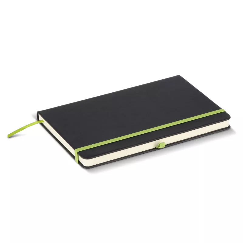 Notatnik Iroko z twardą okładką Laser A5 - czarno / jasnozielony (LT92090-N0232)