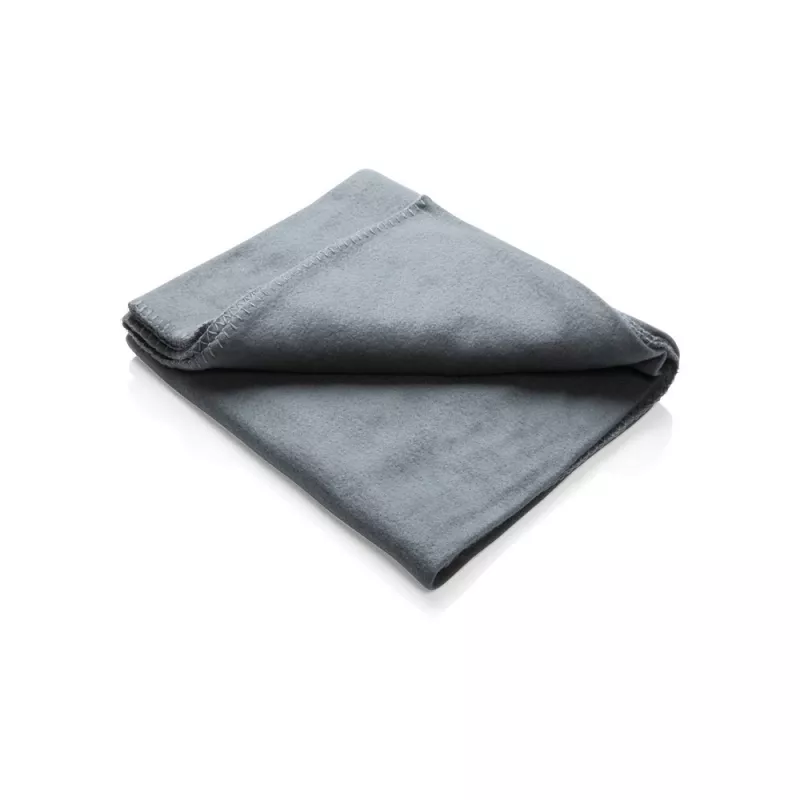 Koc polarowy 120 x 150 cm w pokrowcu - szary (P459.062)
