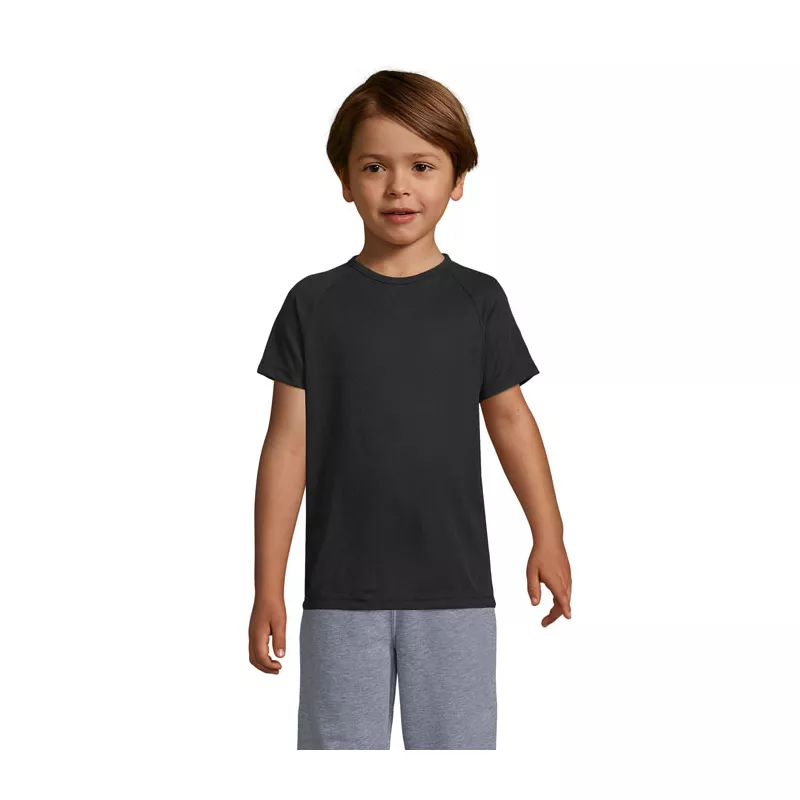 Koszulka sportowa dziecięca 140 g/m² Sol's SPORTY KIDS - Czarny (S01166-BK)