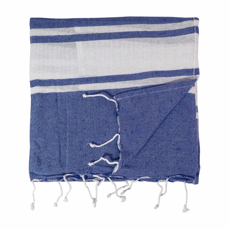 Tortuga ręcznik plażowy z recyklingowanej bawełny i torba ze ściągaczem - ciemno niebieski (AP800605-06A)