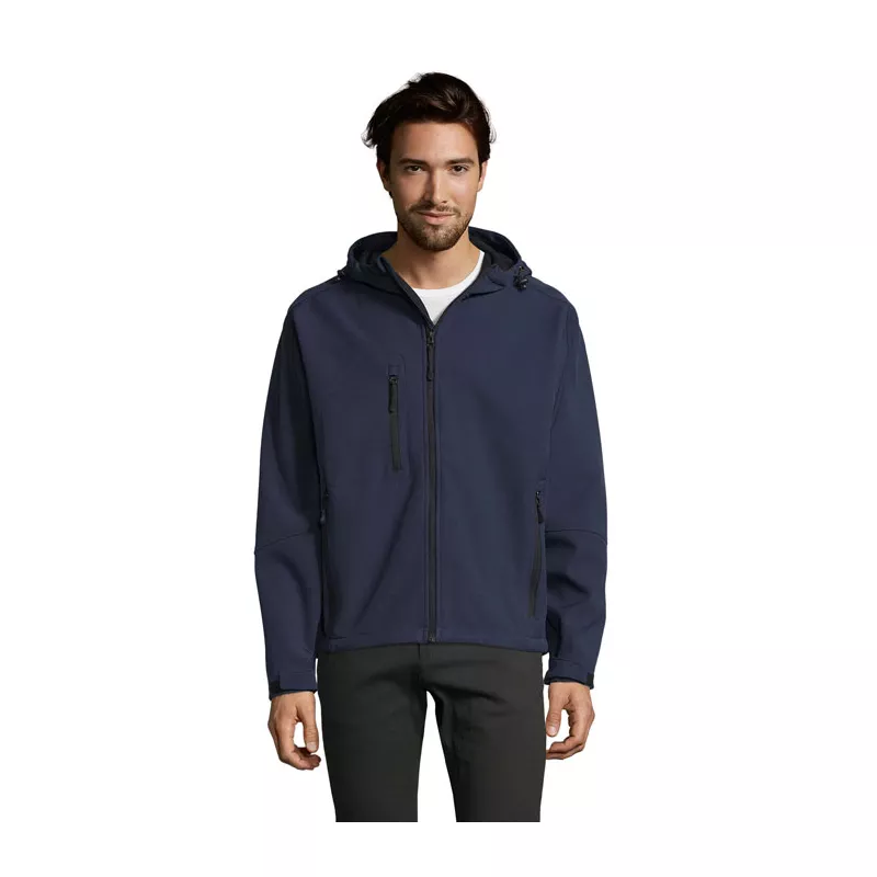 Softshell męski z kapturem 340 g/m² Sol's REPLAY MEN - French Navy (S46602-FN)