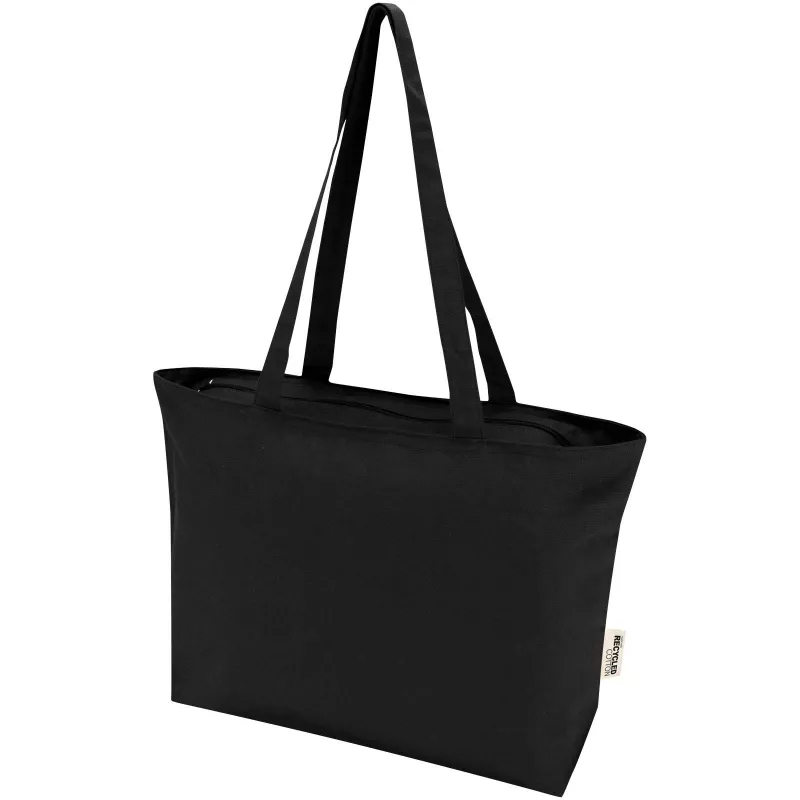 Torba bawełniana 320 g/m², 47x11x30,5cm Ningbo, zapinana na suwak - Czarny (12033190)