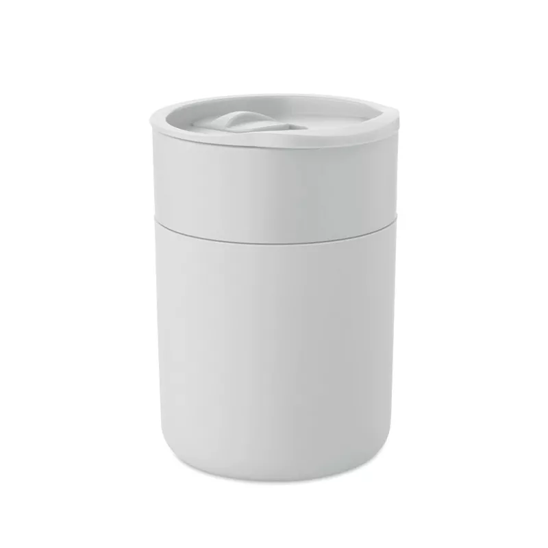 Kubek z PP z silikonową osłoną 330 ml GOBLET - Bialy (MO2773-06)