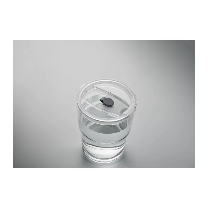 Kubek szklany ze słomką 400 ml SIP - Przezroczysty (MO2502-22)