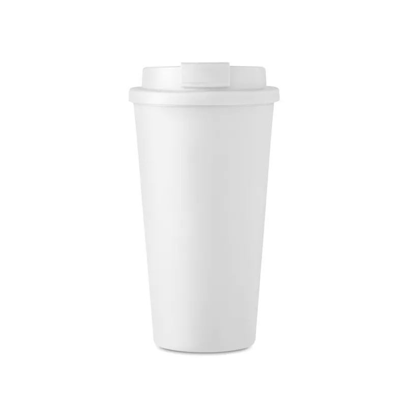 Kubek dwuścienny z PP 450 ml TUESDAY - Bialy (MO6244-06)