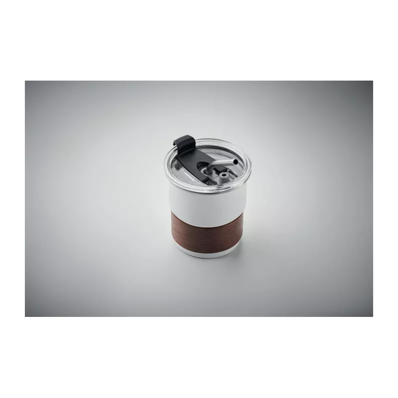 Kubek stalowy ze słomką 260 ml MATE - Bialy (MO2423-06)