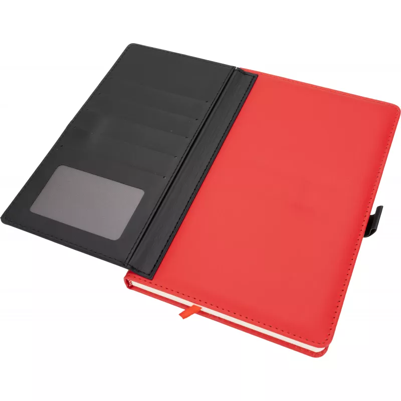 Notatnik A5 w linie z wizytownikiem MARTIN - czerwony (2008805)