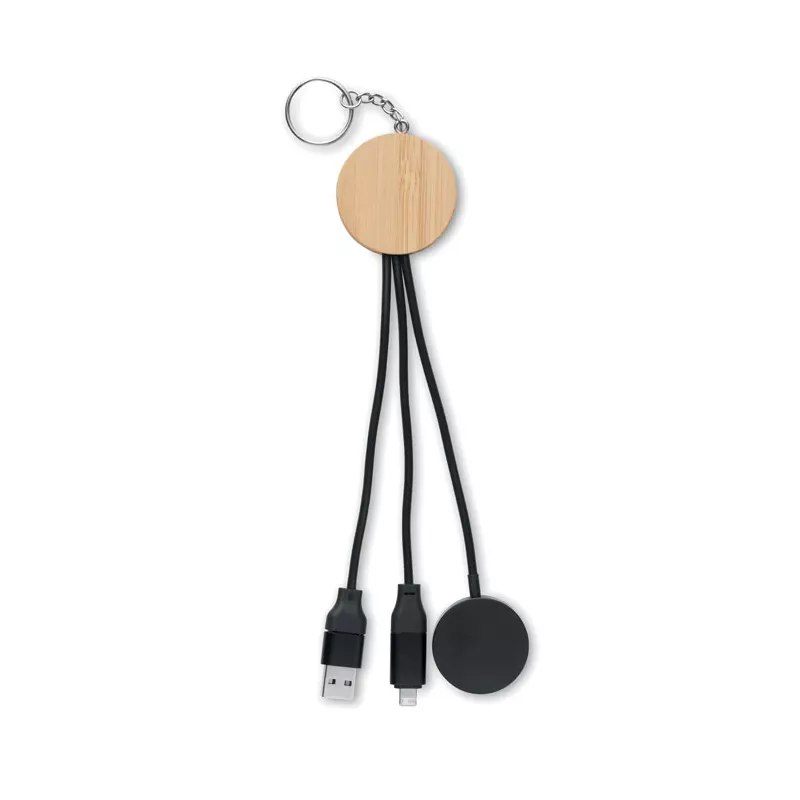 Kabel do ładowania 4 w 1 z ładowarką zegarka BULE - Czarny (MO2451-03)