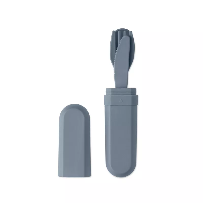 Zestaw sztućców w etui z PLA BITEFUL - Petrol (MO2743-20)