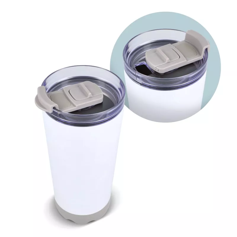 Kubek termiczny InSideOut ze stali nierdzewnej o podwójnych ściankach, 600 ml - biały (LT57017-N0001)