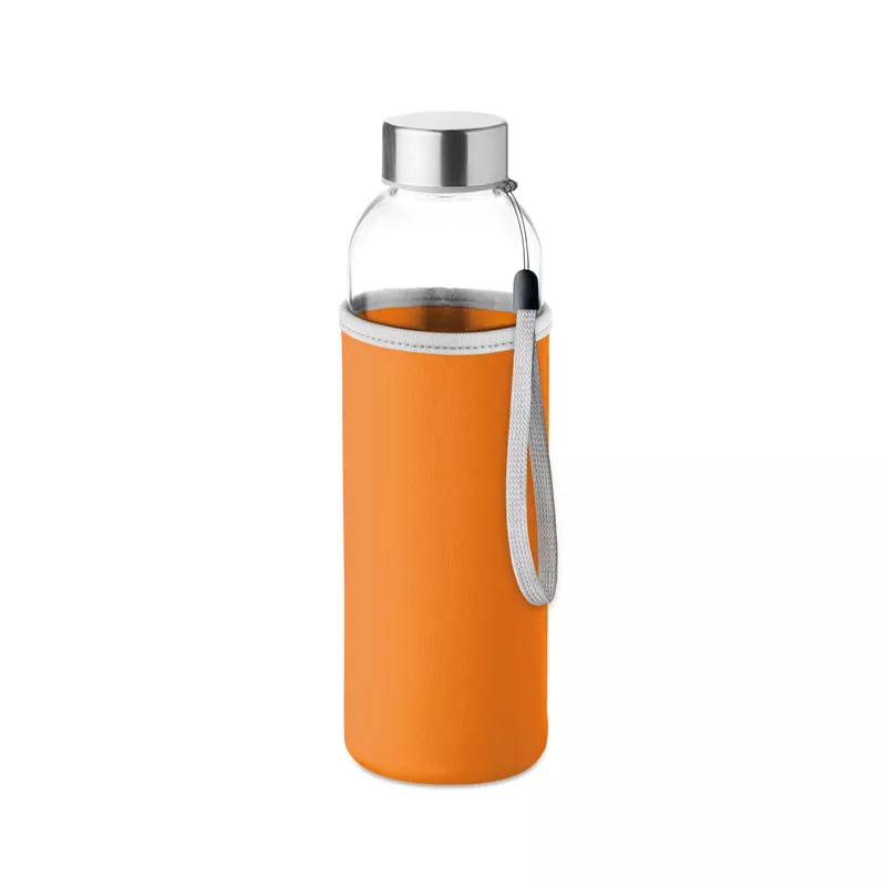 Butelka szklana 500 ml w neoprenowym etui UTAH GLASS - Pomaranczowy (MO9358-10)