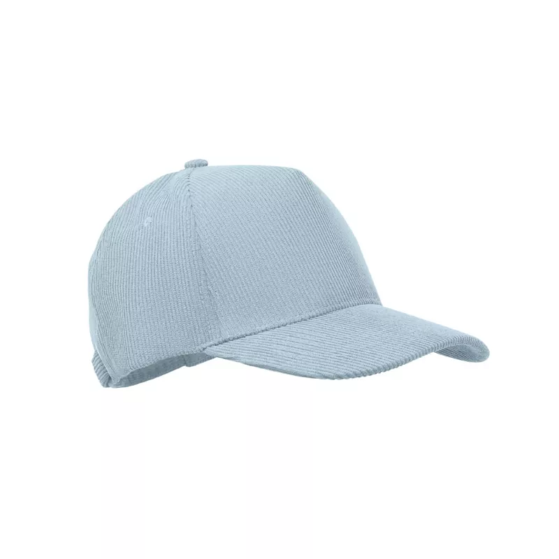 Czapka z daszkiem 5-panelowa sztruksowa 220 g/m² WALE - Baby Blue (MO2879-66)